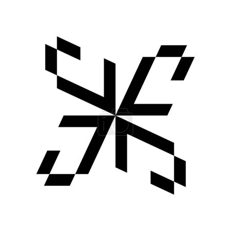 icône géométrique abstraite. vecteur noir et blanc