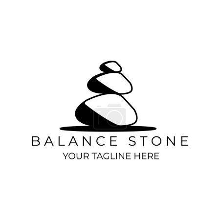 balance stone logo line art minimalist vector creative design