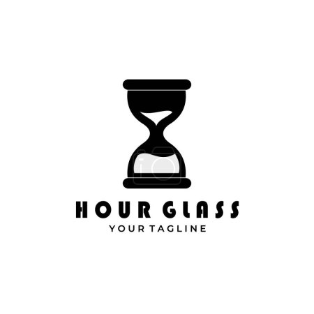 hourglass logo vector vintage symbol illustration creative design