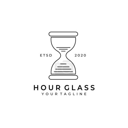 hourglass logo line art vector illustration design simple logo for branding company store business