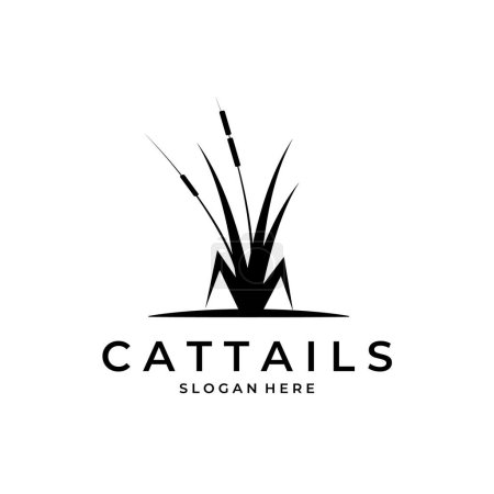 Illustration for Cattails nature logo vintage template symbol illustration design - Royalty Free Image