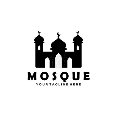 mosque logo vintage vector illustration design