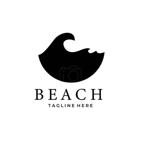 Beach logo vintage vector illustration design graphic