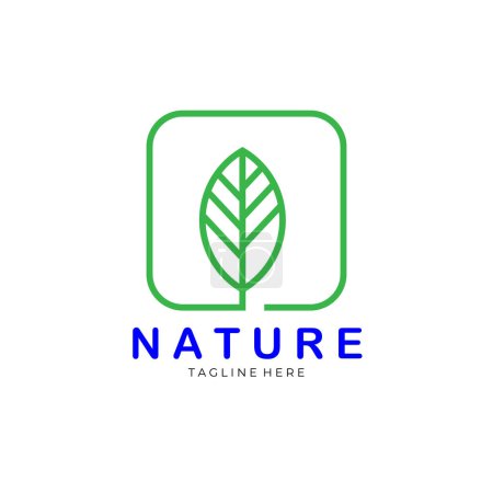 Téléchargez les illustrations : Logo nature fermes ligne art vecteur illustration conception - en licence libre de droit