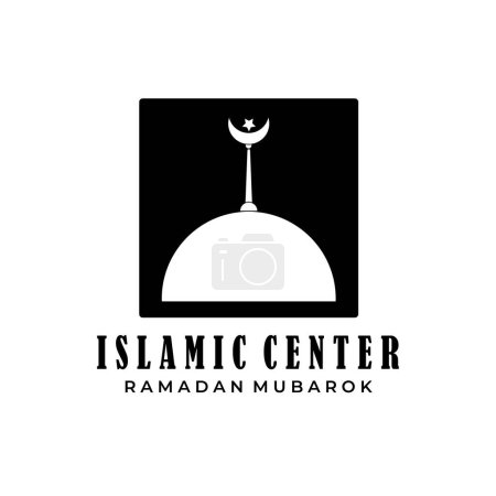 Mosque Islamic Center logo vintage Vector Design Illustration