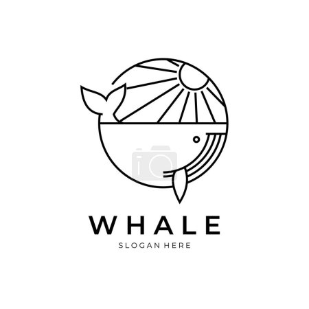 Einfache Wal-Logo Linie Kunst Vorlage Vector Illustration Design