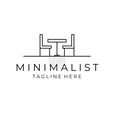 mobilier intérieur minimaliste logo vectoriel icône illustration design