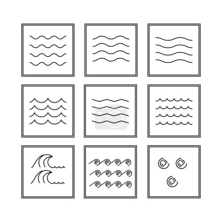 Ilustración de Ola agua lago logo vector ilustración diseño, conjunto de paquetes colección - Imagen libre de derechos