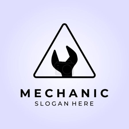 mechanic service badge logo vector design illustration