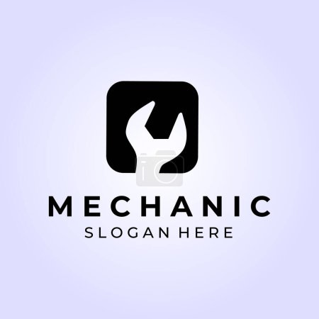 mechanic service badge logo vector design