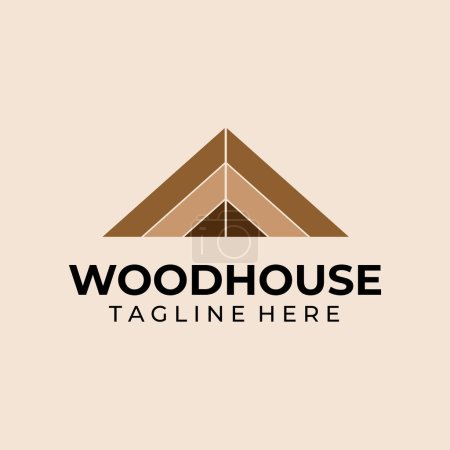 Illustration for Wood house logo template Vector illustration design - Royalty Free Image