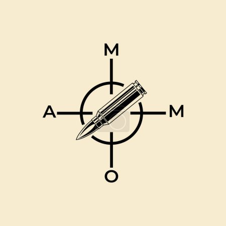 icono de munición logotipo vintage vector símbolo ilustración diseño
