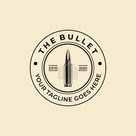bullets emblem vintage logo vector illustration design