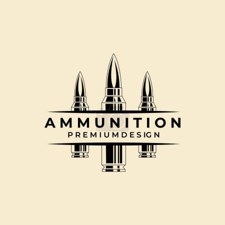 ammunition  icon logo vintage vector symbol illustration design