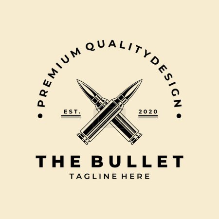 ammunition Bullet icon logo vintage vector symbol illustration design