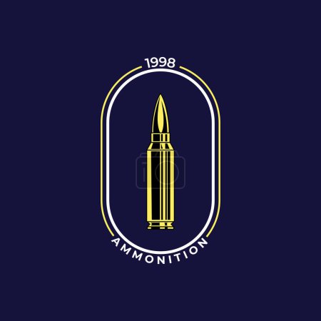 ammunition icon badge logo vintage vector symbol illustration design