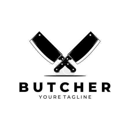 Butchery knife Logo Design Template vector design