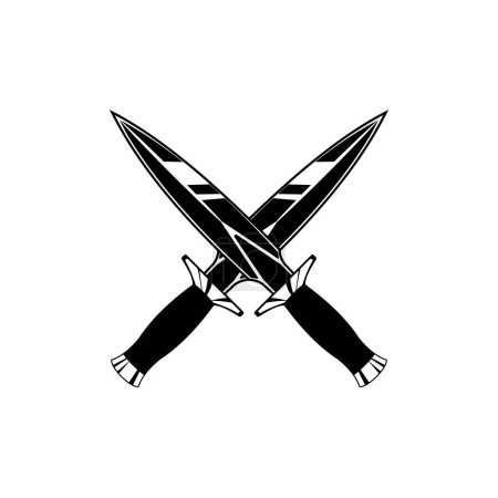 Crossed swords logo icon vector design