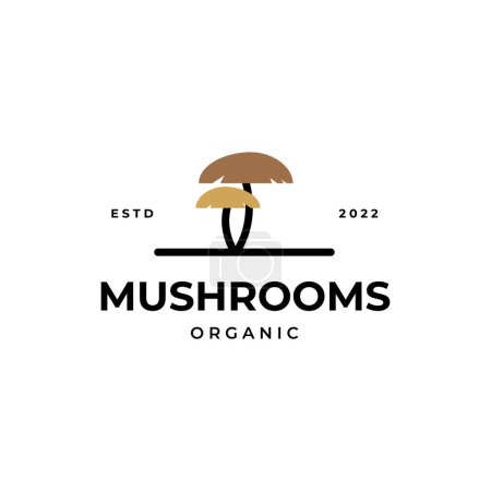 champignon logo icône symbole illustration conception modèle