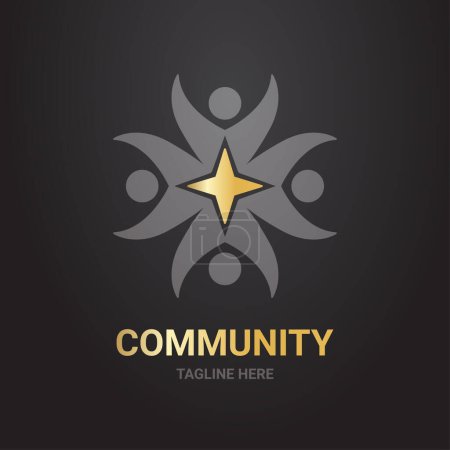 Community-Logo, mit luxuriösem Stil Goldlegierung