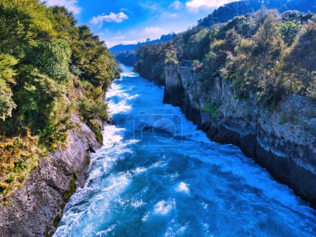 wilde Wasser von huka-Wasserfällen, Neuseeland