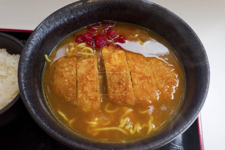 close up Curry ramen with cutlet