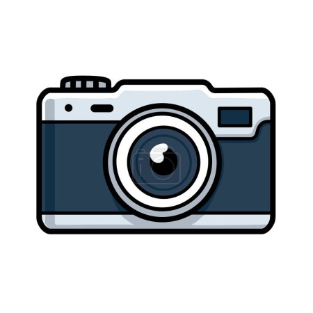 Illustration Vector Graphic Cartoon of a Camera Icon, Symbolizing Photography, Memories, and Creativity in a Fun and Interactive Style