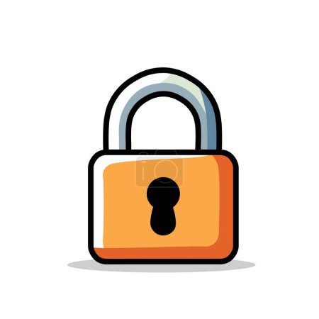 Illustration for Illustration Vector Graphic Cartoon of a Padlock Icon, Symbolizing Security, Protection, and Privacy in a Bold and Eye-catching Design - Royalty Free Image