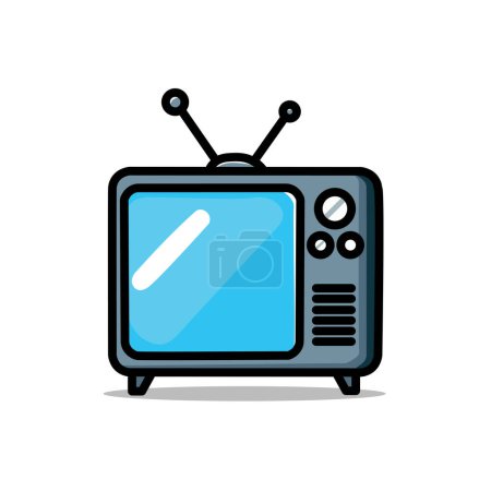 Illustration Dessin animé vectoriel d'un téléviseur doté d'une fonction de design réaliste et de divertissement