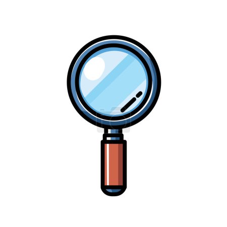 Illustration Vector Graphic Cartoon of a of a Magnifying Glass, Featuring Realistic Design and Magnification Function