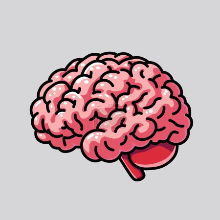 Illustration Dessin graphique vectoriel d'une icône du cerveau humain 