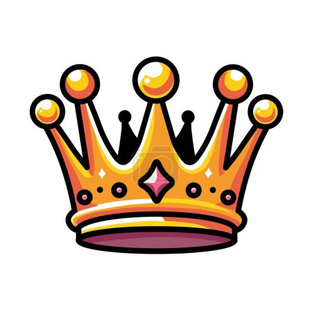 Illustration Dessin graphique vectoriel d'une icône de la Couronne, symbolisant la royauté, la puissance et l'autorité dans un design royal et majestueux
