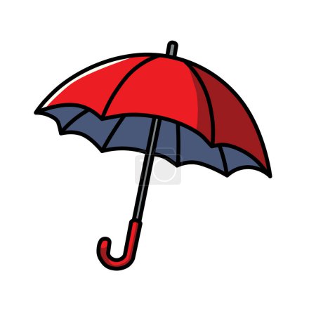 Illustration for Illustration Vector Graphic Cartoon of a Red Umbrella, Symbolizing Protection and Hope Amidst Adversity - Royalty Free Image