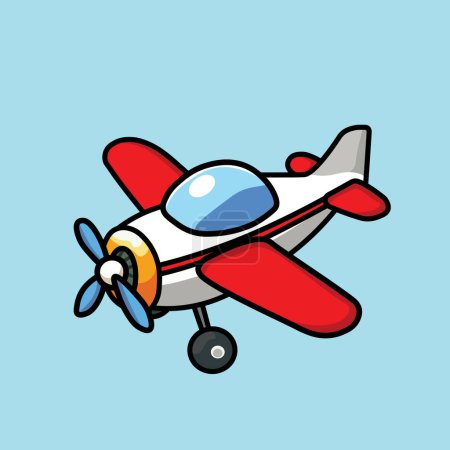 Ilustración de Ilustración Vector Dibujos animados gráficos de un avión, capturando la esencia del viaje, la aventura y la libertad - Imagen libre de derechos