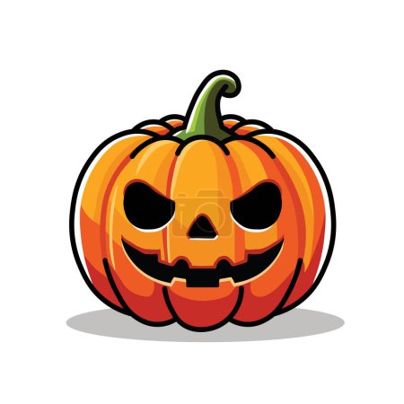 Illustration for Illustration Vector Graphic Cartoon of a Halloween Pumpkin, Evoking Mystical Charms and Spooky Delights - Royalty Free Image