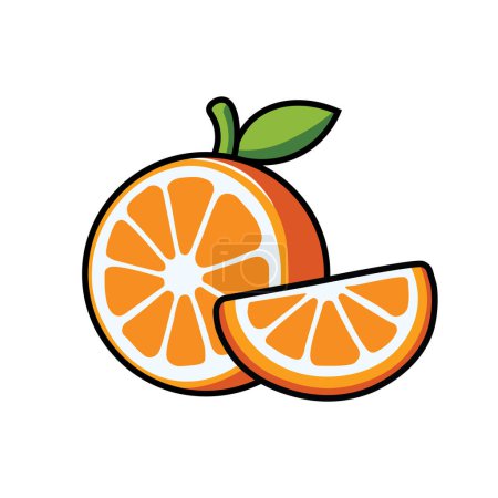 Ilustración de Ilustración Dibujos animados gráficos vectoriales de una rebanada jugosa de naranja, perfecta para diseños temáticos de verano y conceptos de estilo de vida saludable - Imagen libre de derechos