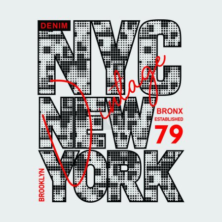 Téléchargez les illustrations : Typographie new york vintage design pour autocollant, tamplet, bannière - en licence libre de droit