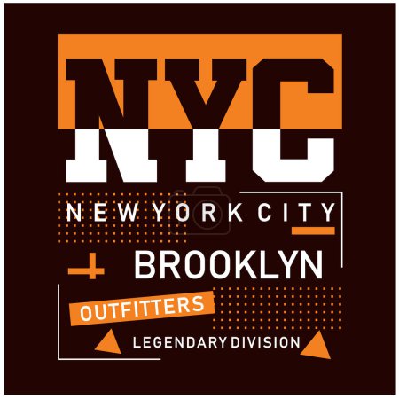 Téléchargez les illustrations : New york city graphic tees vectoriel illustration design, typographie vintage - en licence libre de droit
