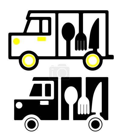 illustration vectorielle minimaliste de camion alimentaire