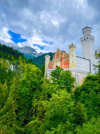 Téléchargez les photos : Célèbre château Neuschwanstein en Allemagne. Photo de haute qualité - en image libre de droit