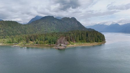 Aerial view of Grant Narrows Regional Park during a spring season in Pitt Meadows, British Columbia, Canada.