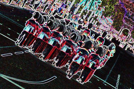 Photo for 3d rendering of abstract marching guardsmen background London England - Royalty Free Image