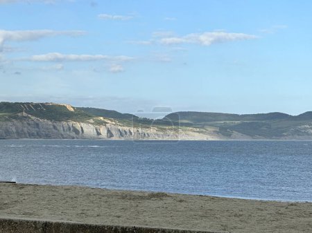 Jurassic coast landscape looking from Lyme Regis Dorset England 