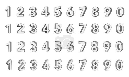 set of numbers. vector illustration.