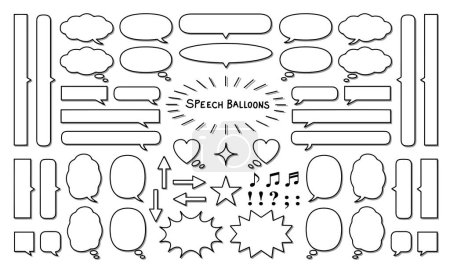 icon set of speech balloons with shadow for cartoon and comic books