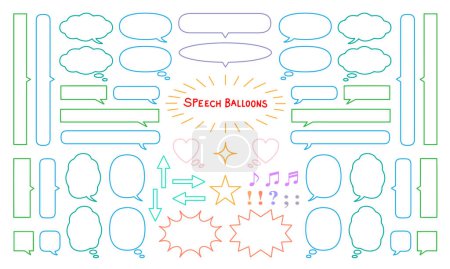 Icon Set von farbigen Sprechballons für Cartoons und Comics
