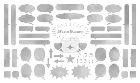 vector icon set of watercolor speech balloons for cartoon and comic books