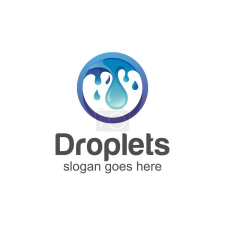 goutte d'eau et gouttelettes logo design