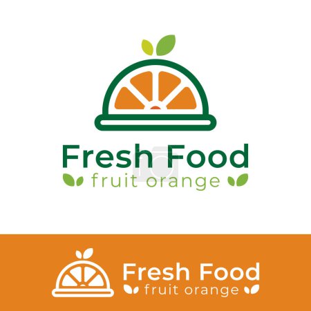 Téléchargez les illustrations : Logos alimentaires sains de fruits frais orange symbole de l'alimentation icône design - en licence libre de droit