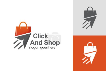 fast plane with bag shop modern logo for online shop logo template